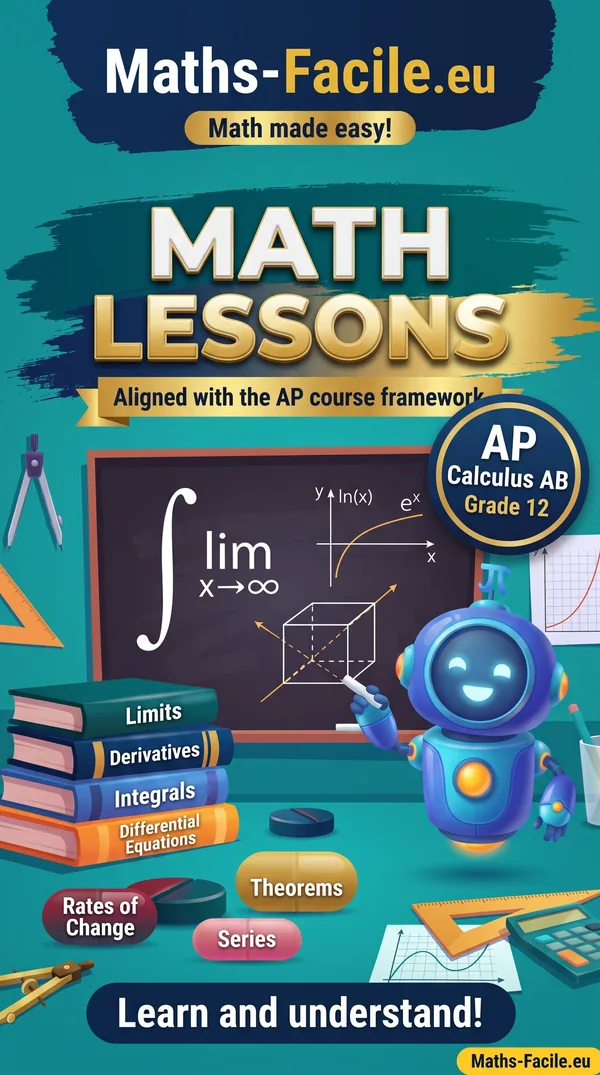 Book cover: Grade 12 – AP Calculus AB Math Lessons