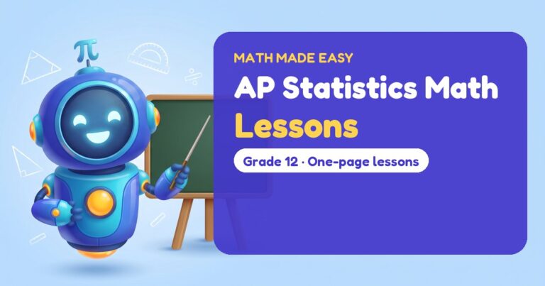 AP Statistics Math Lessons – Mathbot, the Math Made Easy robot coach, with free printable lessons for AP Statistics