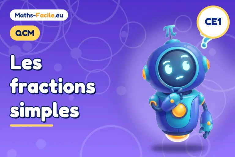 QCM fractions CE1 : illustration du quiz sur les fractions simples