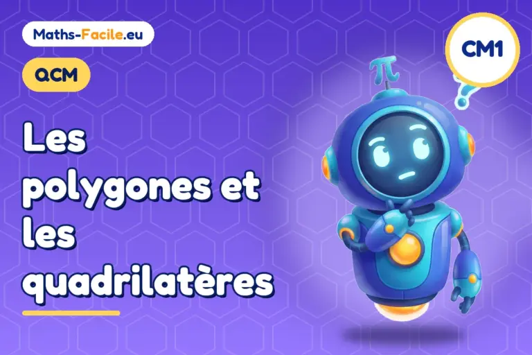 QCM polygones CM1 : illustration du quiz sur les polygones et les quadrilatères