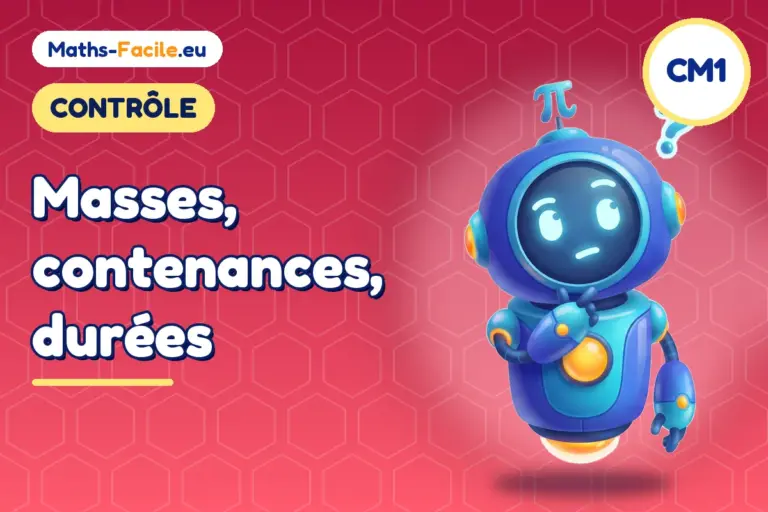 Contrôle de maths CM1 : contrôle de maths CM1