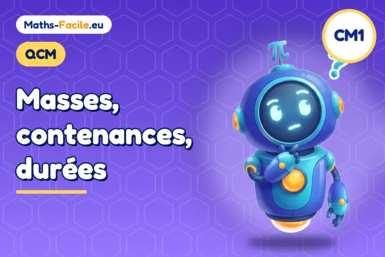 QCM masses CM1 : illustration du quiz sur masses, contenances, durées