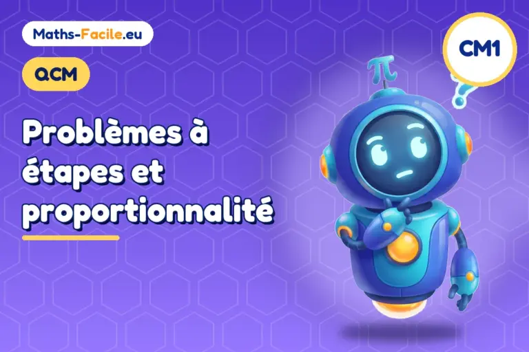 QCM problèmes CM1 : illustration du quiz sur problèmes à étapes et proportionnalité