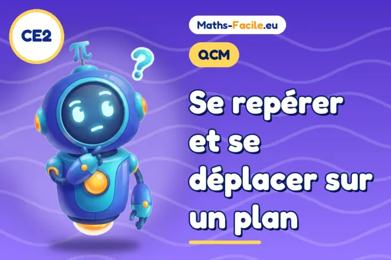 QCM repérer CE2 : illustration du quiz sur se repérer et se déplacer sur un plan