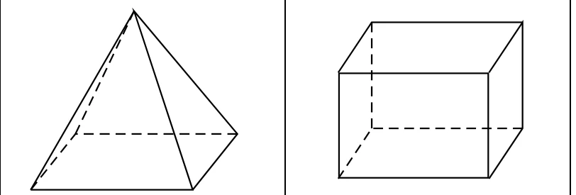 À gauche, boîte de type A en forme de pyramide à base carrée ; à droite, boîte de type B en forme de pavé droit