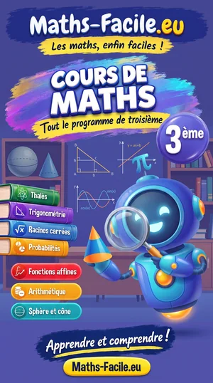 Jaquette du livre : Cours de maths 3ème