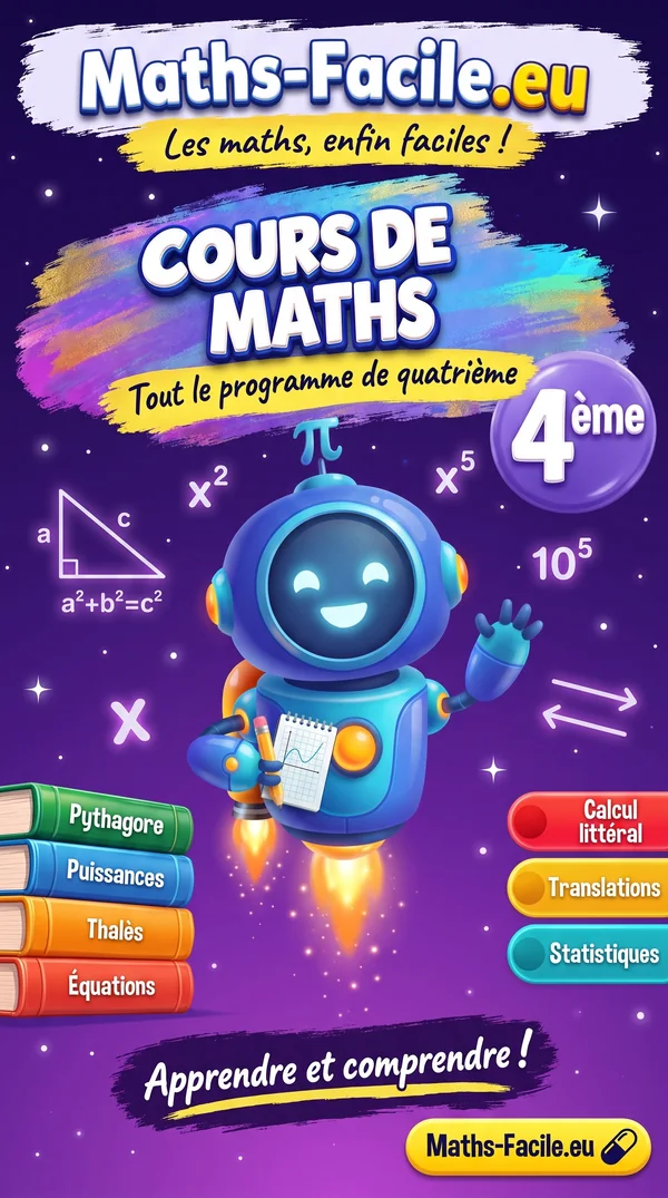 Jaquette du livre : Cours de maths 4ème