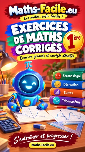 Jaquette du livre : Exercices corrigés de maths 1ère
