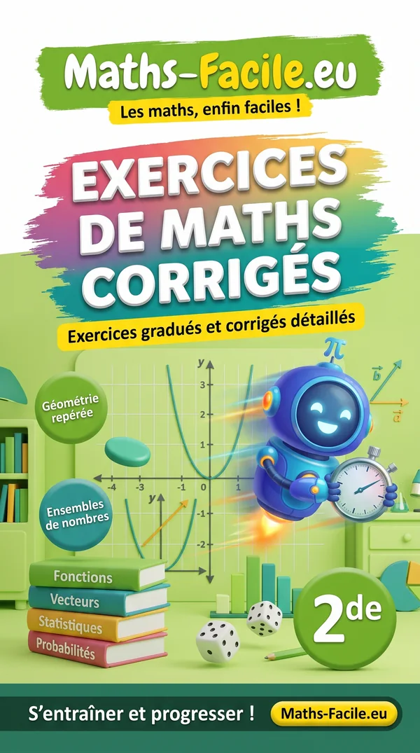Jaquette du livre : Exercices corrigés de maths 2de