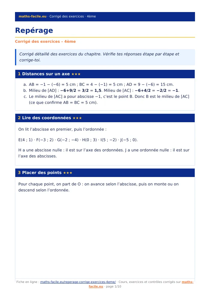 Fiche PDF : Repérage (4ème)