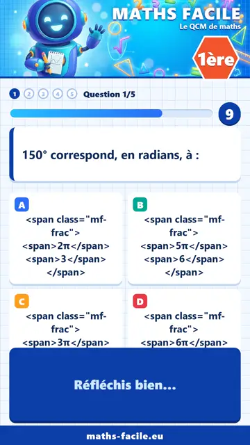 QCM maths 1ère en vidéo : Trigonométrie, partie 1