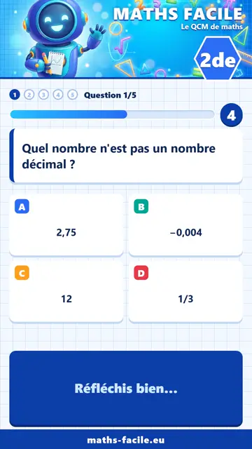 QCM maths 2de en vidéo : Nombres et calculs, partie 1