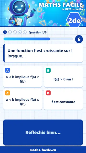QCM maths 2de en vidéo : Variations et extremums, partie 1