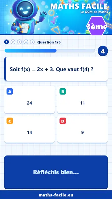 QCM maths 3ème en vidéo : Notion de fonction, partie 1