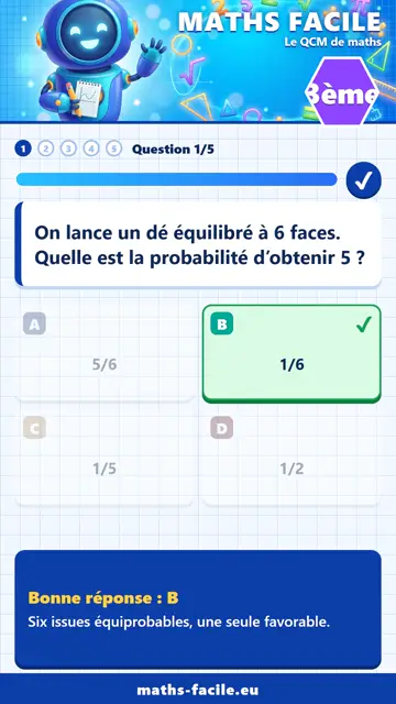 QCM maths 3ème en vidéo : Probabilités, partie 1