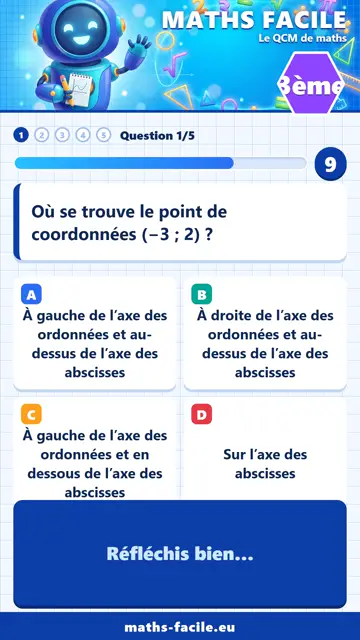 QCM maths 3ème en vidéo : Repérage et espace, partie 1