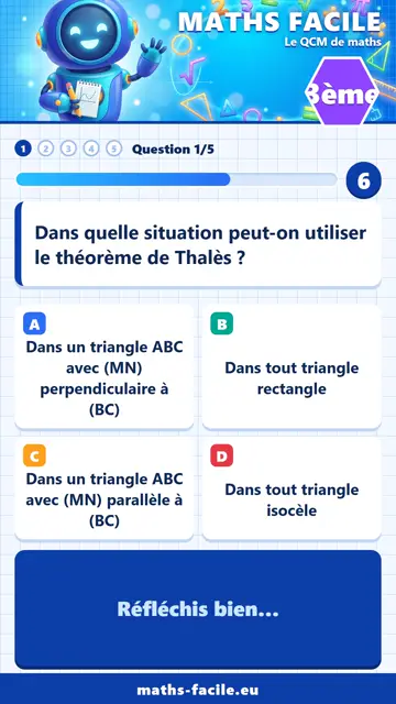 QCM maths 3ème en vidéo : Théorème de Thalès, partie 1