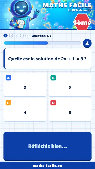 QCM maths 4ème en vidéo : Équations, partie 1