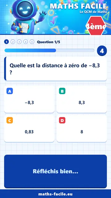 QCM maths 4ème en vidéo : Nombres relatifs, partie 1