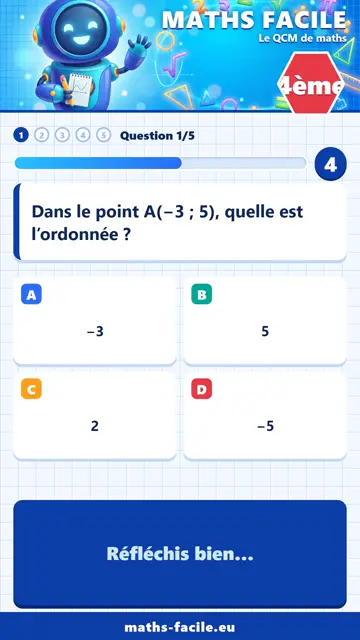 QCM maths 4ème en vidéo : Repérage, partie 1