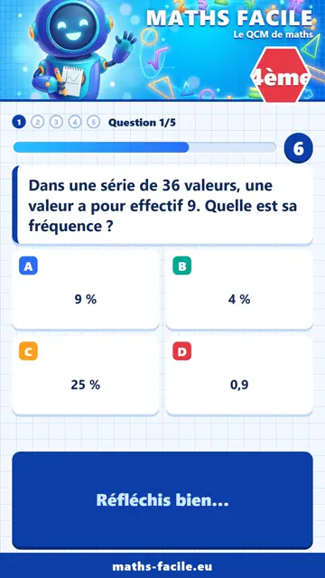QCM maths 4ème en vidéo : Statistiques, partie 1