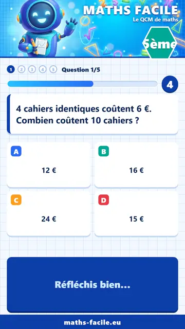 QCM maths 5ème en vidéo : Proportionnalité, partie 1