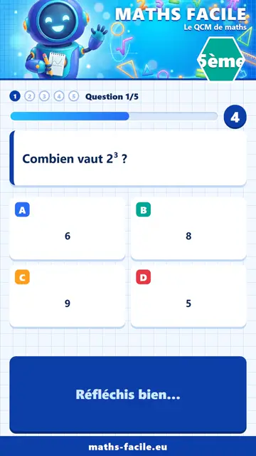 QCM maths 5ème en vidéo : Puissances, partie 1