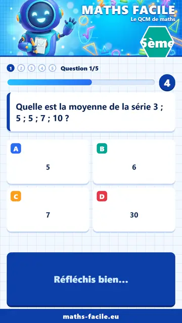 QCM maths 5ème en vidéo : Statistiques, partie 1
