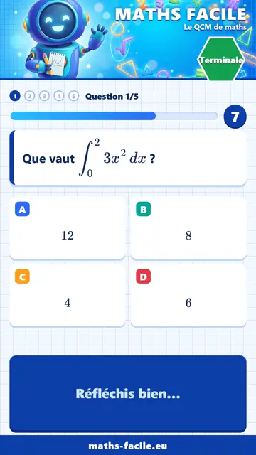 QCM maths Terminale en vidéo : Calcul intégral, partie 1
